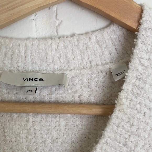 Vince Textured White V Neck Sweater - Picture 4 of 8